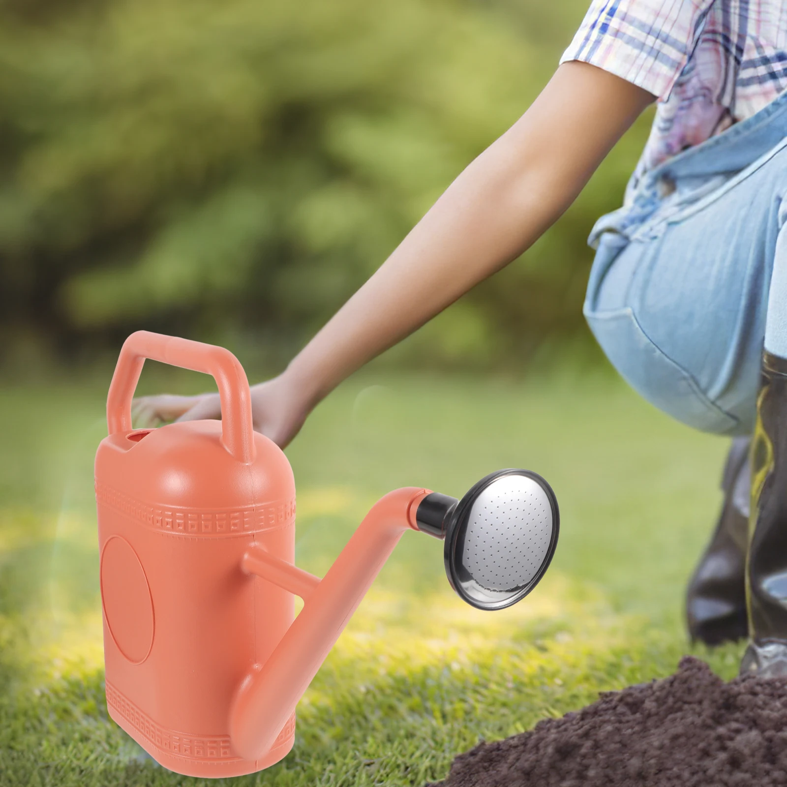 

Plastic Watering Can 5L Large Capacity Garden Sprinkler Pot Long Spout Kids Tool Durable