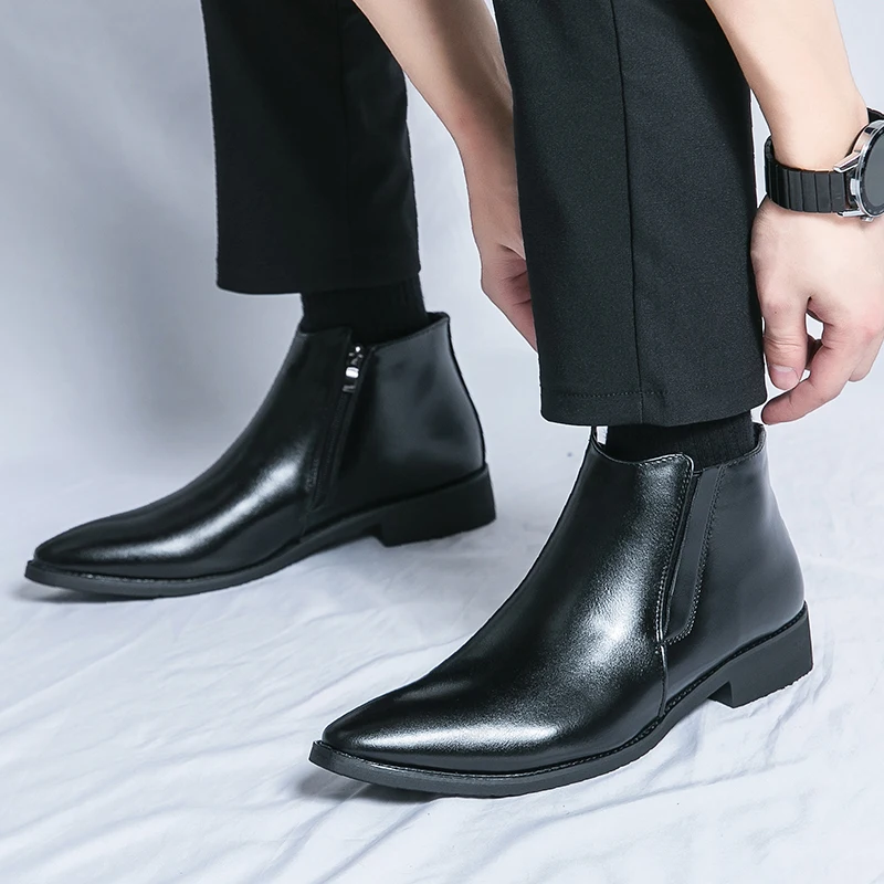 Men's Chinese European and American Men's Shoes Chelsea Boots British Style British Korean Version of All Stylish Ankle Boots
