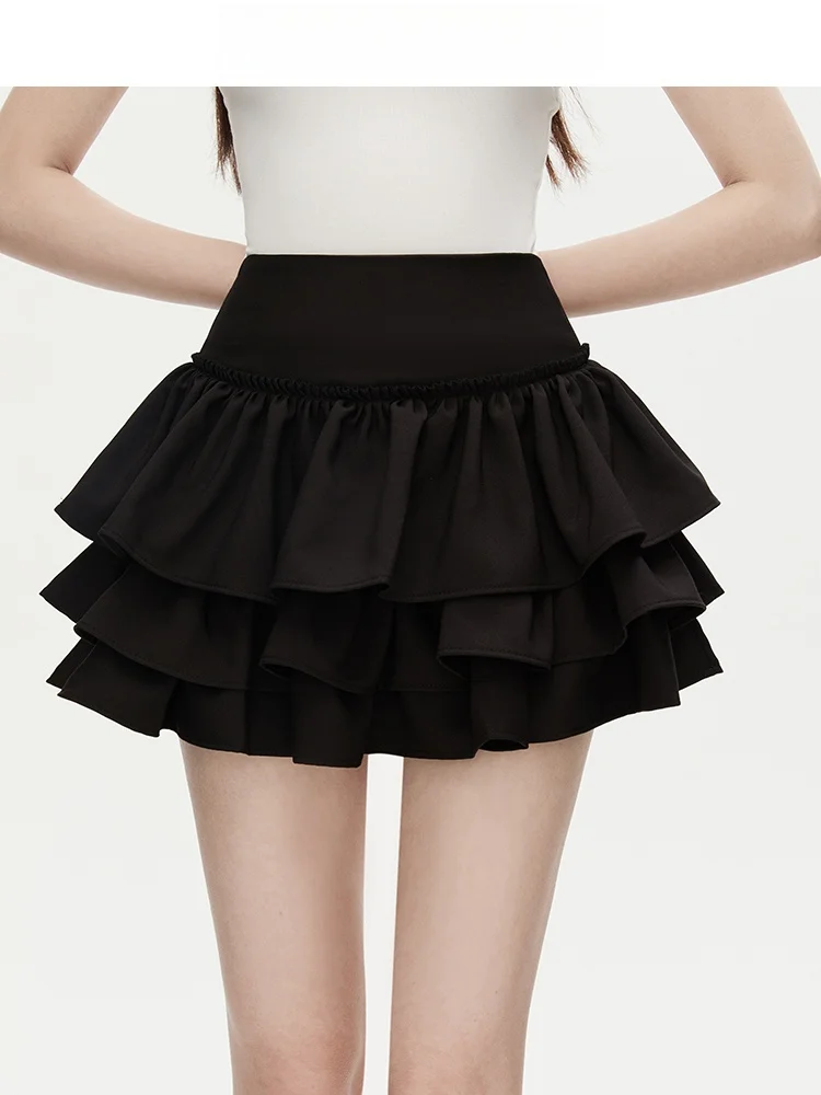 Bla A-Line Cake Skirt High Waist Flounce Versatile Ballet Sle Women's Summer Faion Ci Commute Daily Stand Fit