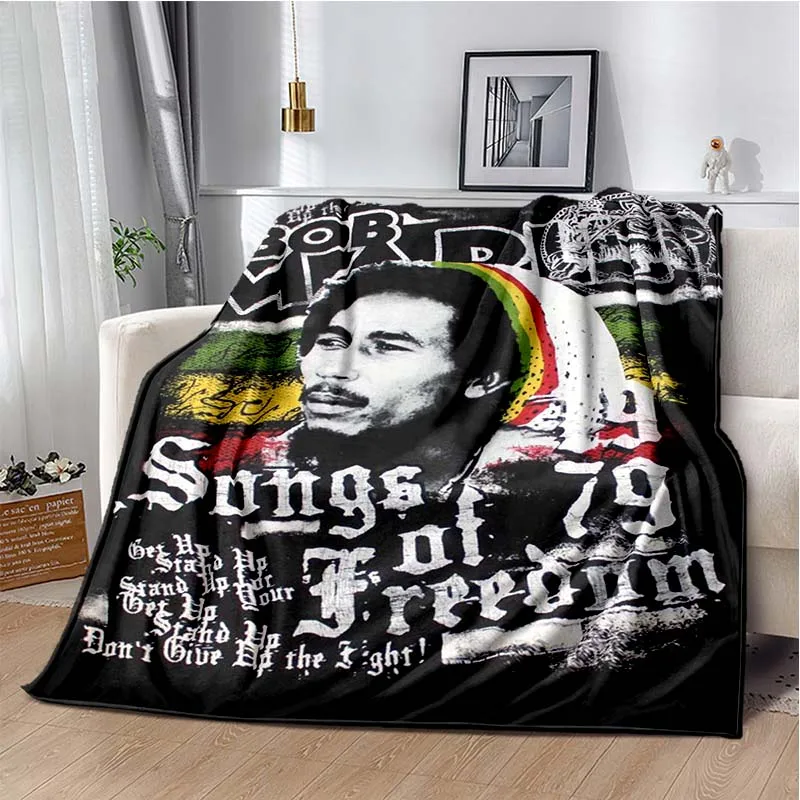 Reggae Rock Music Bob Marley Super Soft Throws Blanket,Warm Cozy Blanket for Bed,Couch,Sofa,Bedroom,Living Room,Travel,Camping