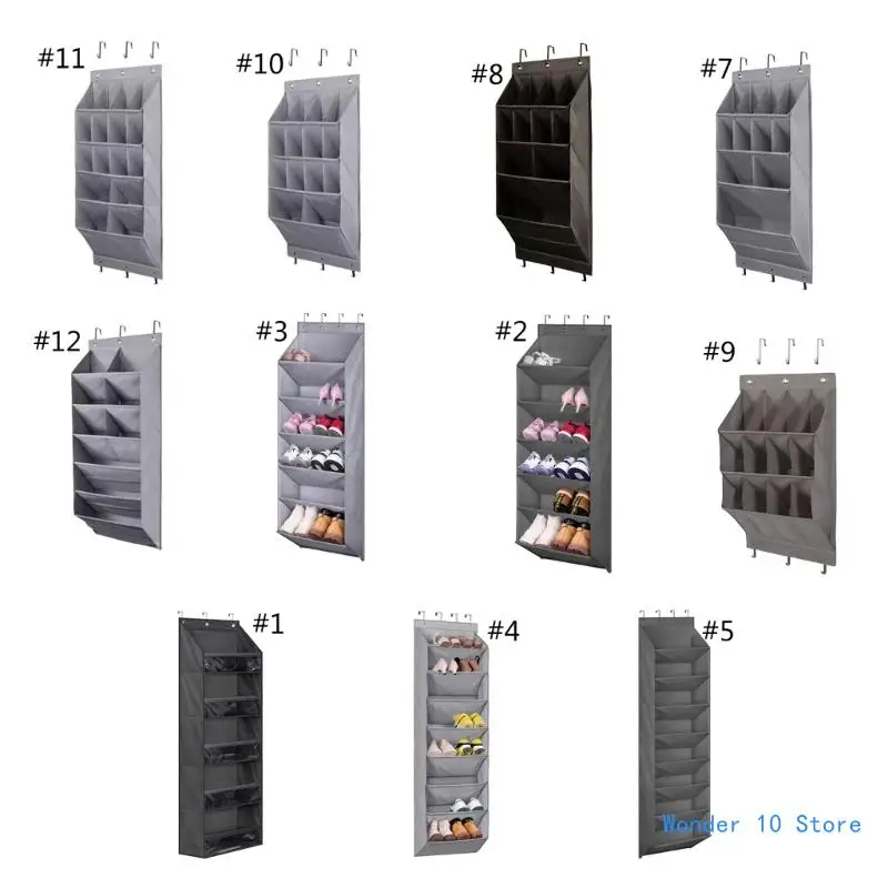 

1 Set Over the Door Shoe Organiser Behind Door Shoe Rack with Deep Pockets Hanging Shoe Cabinet for Trainers Boot