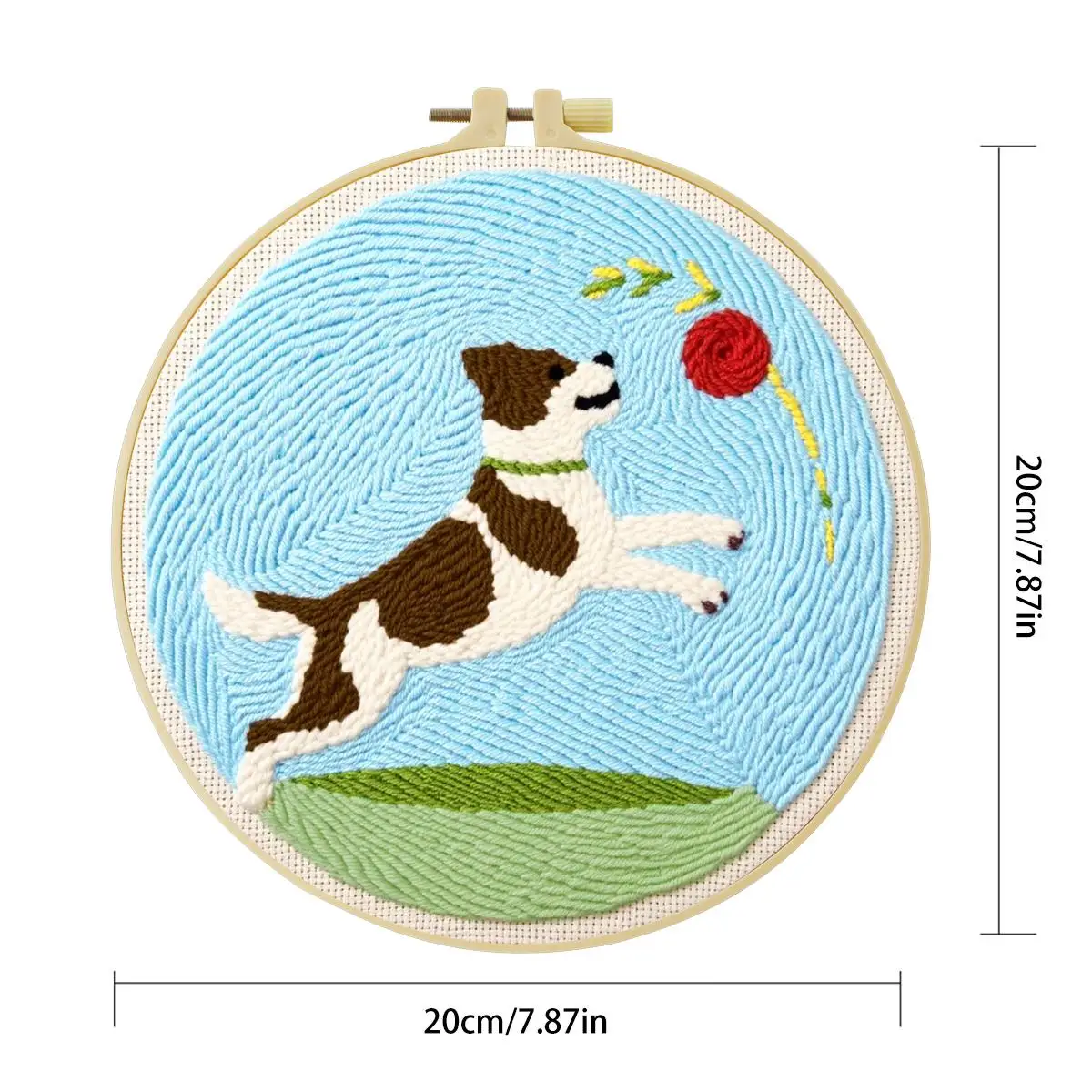 20X20CM/7,87 Zoll Tier - Hund Stanznadel-Stickset, Stickerei, gestrickte Stickerei, DIY, handgemachtes Geschenk, Heimdekoration – Detail 3