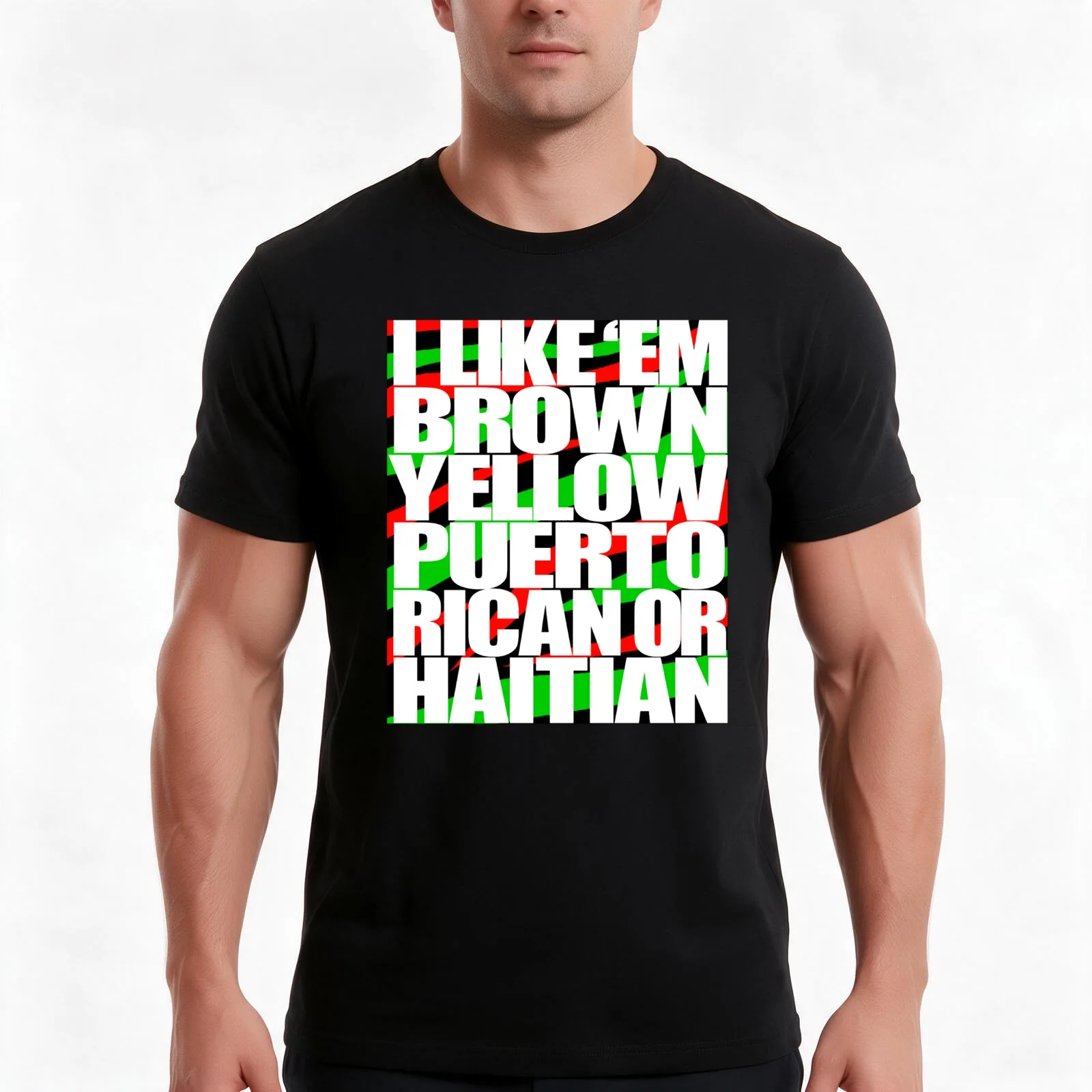 I Like em Brown Yellow Puerto Rican T-Shirt, Summer Casual Cotton Tee, Oversized Streetwear Tops, Vintage Graphic Print