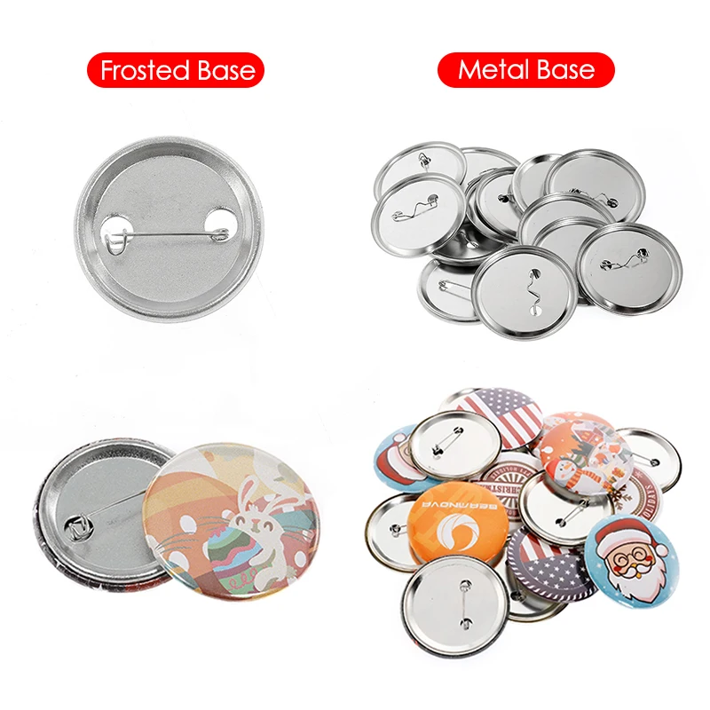 200PCS 25mm 32mm 37mm 44mm Metal Blank Badge Pin Button Maker Parts for Button Making Machine DIY Pin Badge Maker Parts