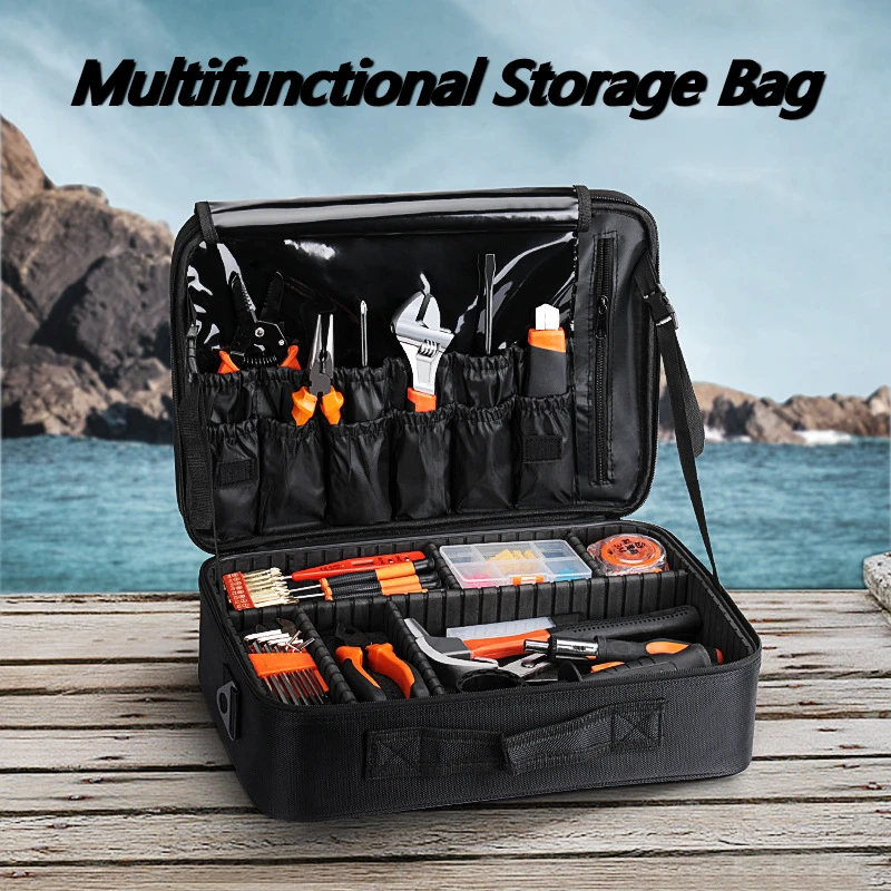 Home Tool Organizer Bag with Compartment Fishing Tool Equipment Cosmetic Storage Multifunctional Storage Bag Fishing Tackle Bag