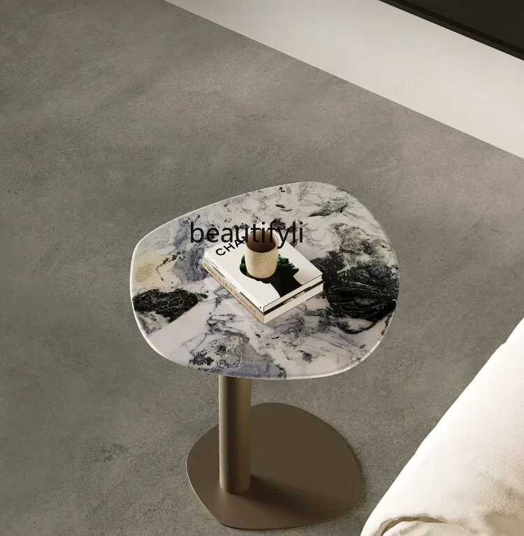 

yj32 Modern light luxury sofa, a few designer marble corners, a few high-end living room, small round table, wabi-sabi wind