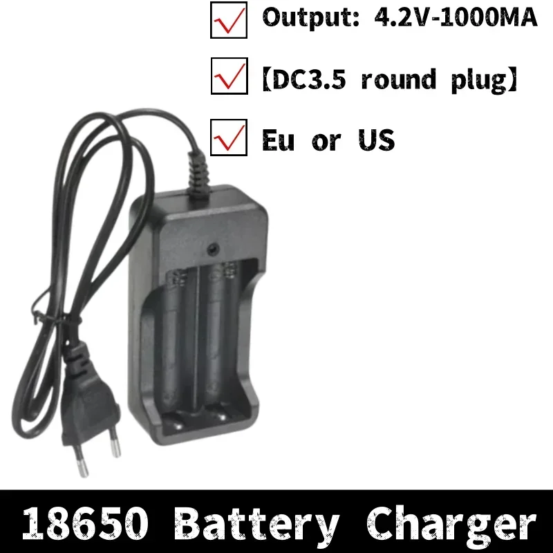 3.7V 18650 Battery Charger 4.2V 1A 2 Slots Smart Charging Li-ion Rechargeable Batteries Adapter Universal US EU Plug Optional