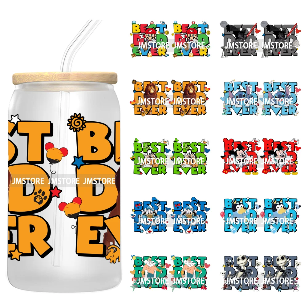 

Best Dad Ever Father's Day UV DTF Stickers Ready to Transfer Cup Wrap Custom Labels DIY Craft For Libbey Can Glass Tumblers Mugs