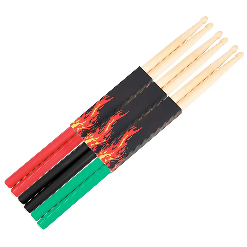 

6Pcs 5A Maple Drumsticks Non-Slip Sturdy Wood Drum Accessories Entry Practice Percussion Instrument Sticks Drum Stick