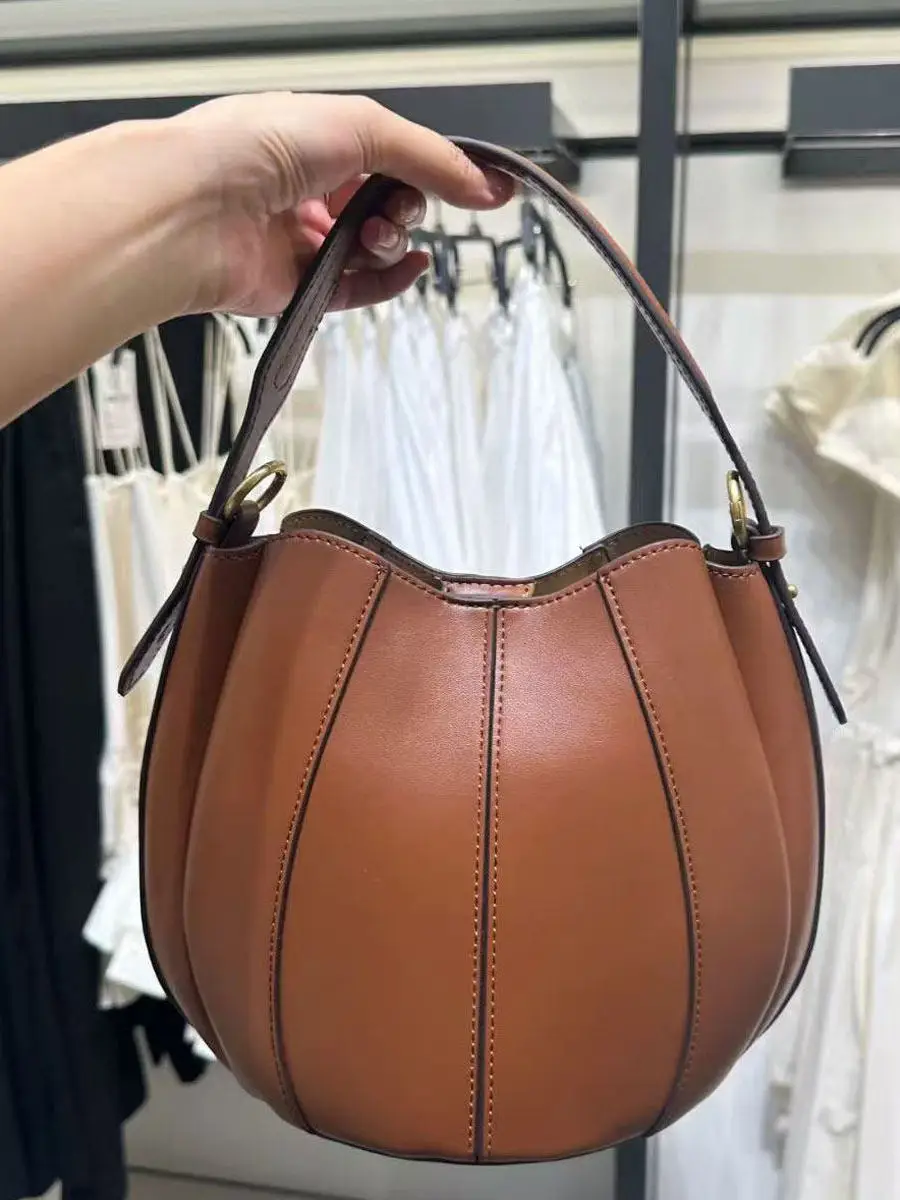Fashionable ZA Quality Summer 2025 Women's Bucket Bag Commuter Bag Splice New Arrival Handbag Single Shoulder Crossbody Bag