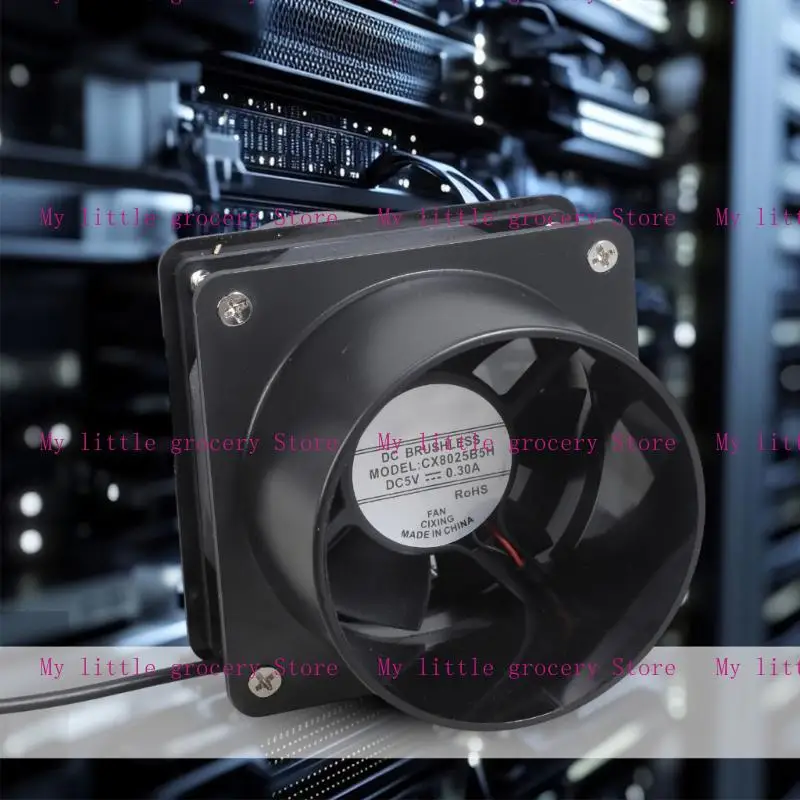 

D5BD Low Noise 8025 USB Fan 75mm Duct Connection 3 Speed Settings Maintenance Less