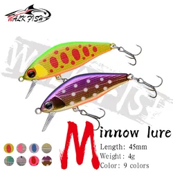 WALK FISH 1PC Minnow Fishing Lures 45mm 4g Sinking Hard Baits Artificial Trout Mini Wobblers For Pesca Perch Bass Stream Fishing