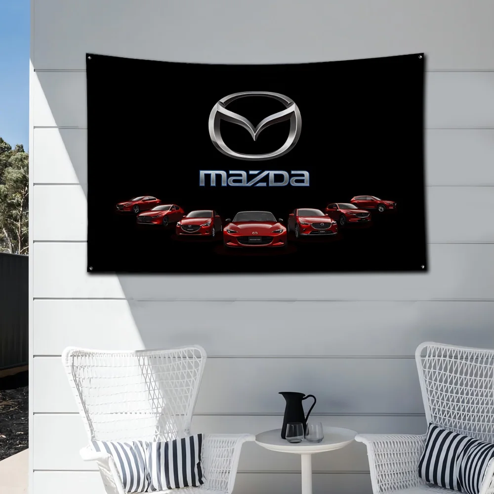 M-Mazda 9s гоночный флаг полиэстер цифровая печать баннер для гаража настенное украшение для двери с латунными втулками