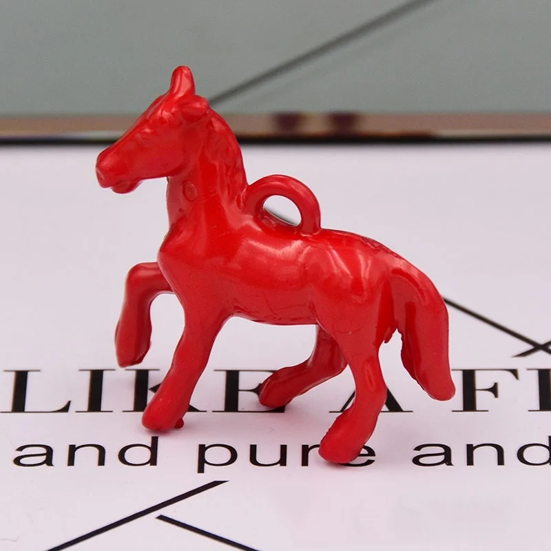 10Pcs  UV Glossy Colored 3D Horse Charms Pendants For Jewelry Making Necklace Earrings Bracelet DIY Accessories Supplies