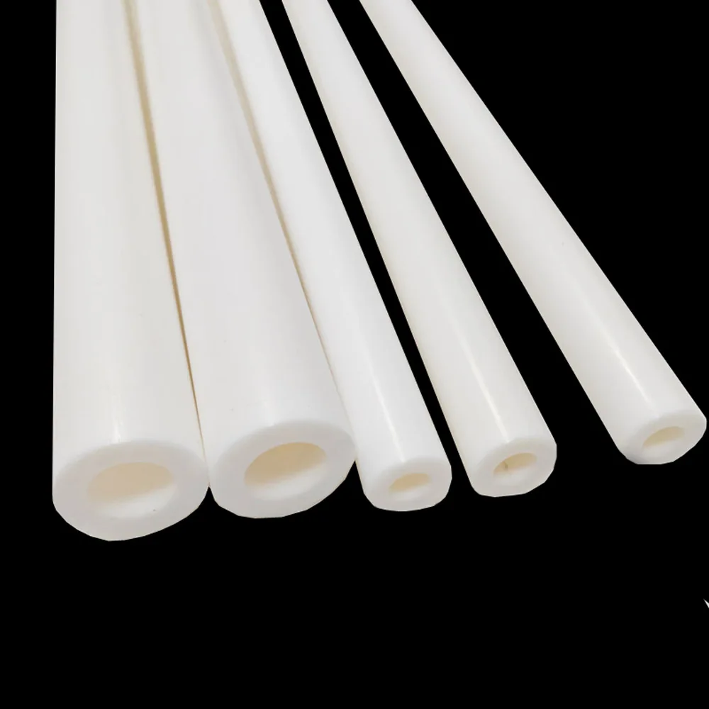 1Pc White PTFE Tube Bar Polytetrafluoroethylene Hollow Plastic Pipes PTFE Rod Environment-friendly OD26-50mm ID13-44mm