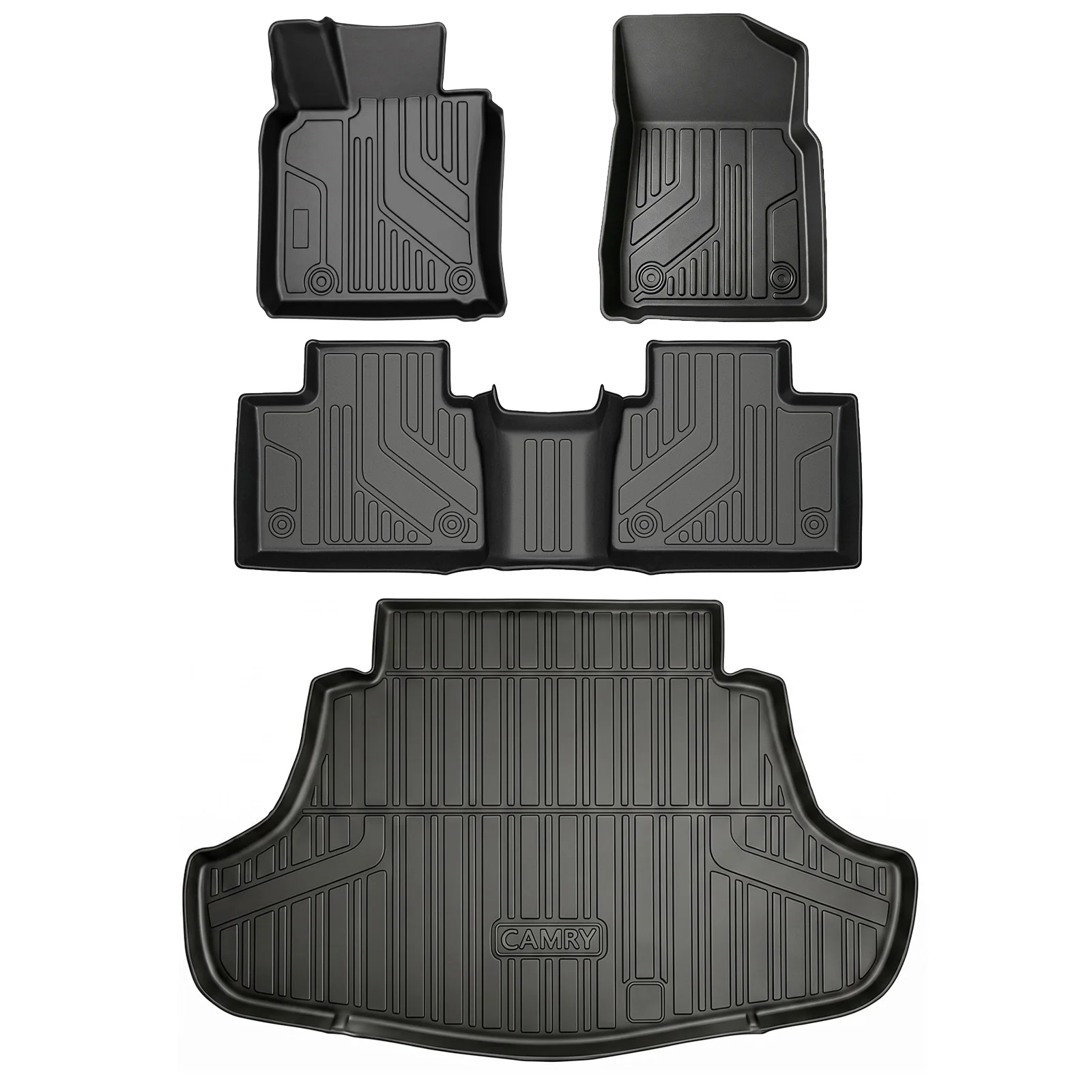 For 2025-2026 Camry 4PCS TPE Floor Mats Custom Fit Full Set All Weather Waterproof Anti-Slip Odorless Easy Clean Heavy Duty Car Floor Liners