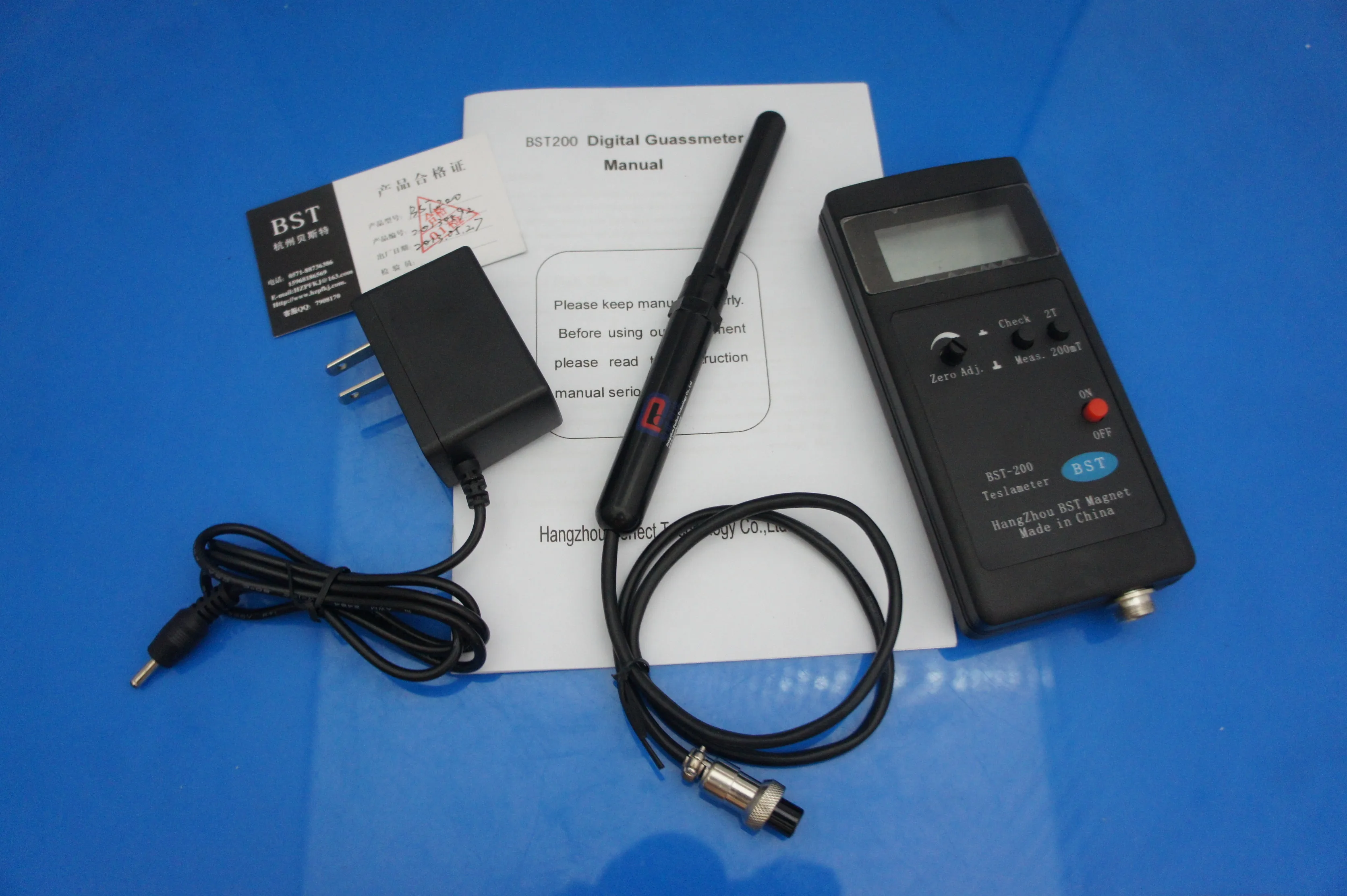 BST-200 Medidor de Gauss Magnetometro 0–2000 mT Probador de campo magnético CC |   Sensibilidad 0,1/1 mT, ±2% Precisión