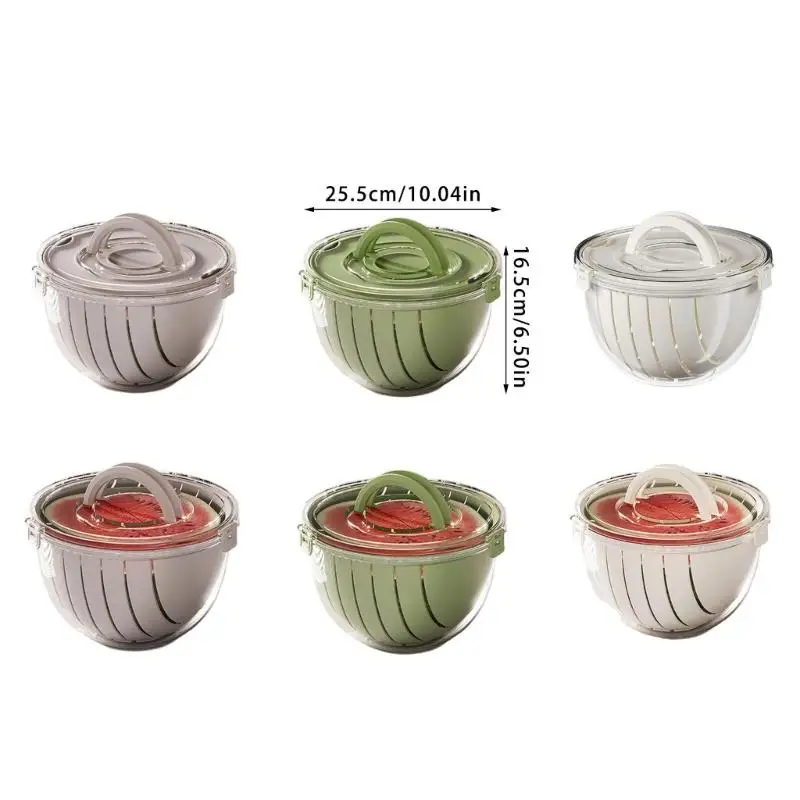 R9UF Efficient Watermelon Cutting Basket With  Drain Holes  Kitchen Tool For Fruits Vegetables Washing