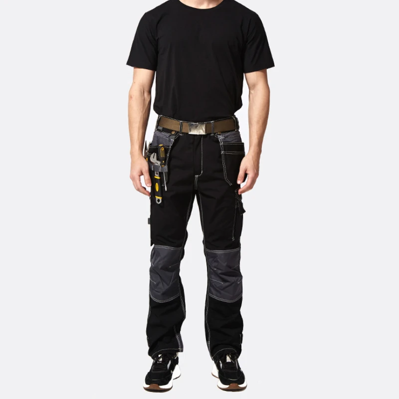 Men\'s Wear-resistant Cargo Pants Multi-pocket Rip Resistant Trousers Multifunctional Mechanical Repair Work Pants Oxford Cloth