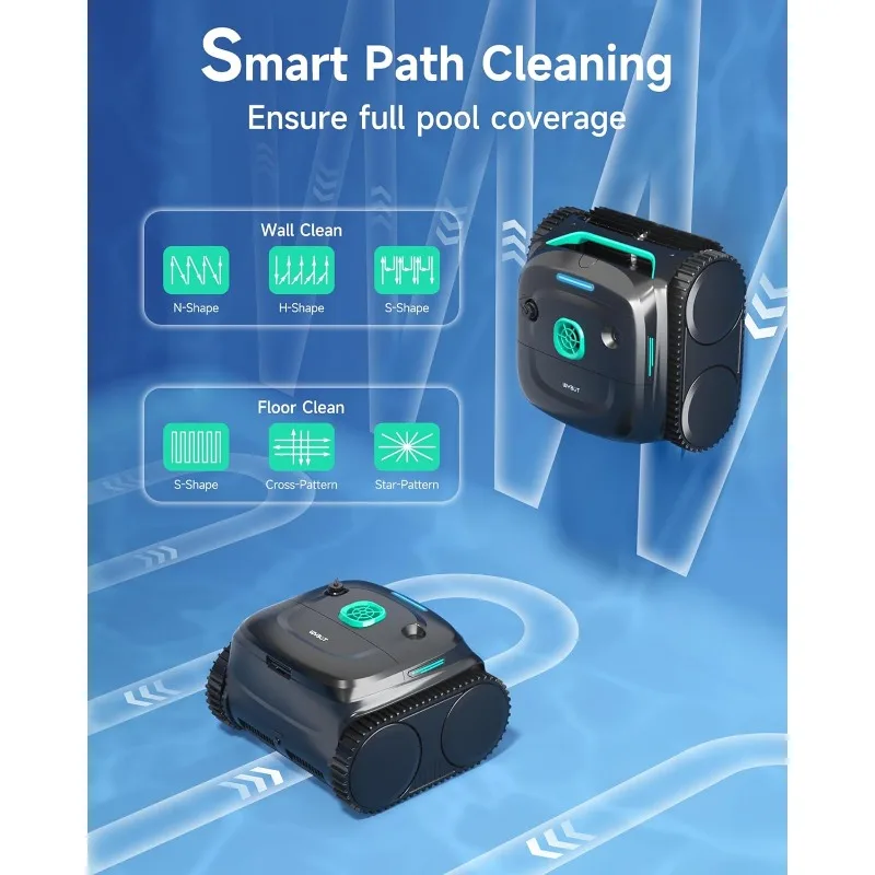 (2025 جديد) مكنسة كهربائية WYBOT C2 لحمام السباحة الداخلي، تنظيف الجدار والخطوط المائية، ترشيح فائق الدقة