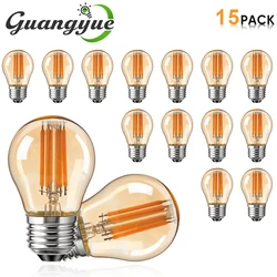 G45 Amber Class Globe LED Bulb 6W 2W Filament Light Bulbs E27 220V Replaceable Warm White Decorative Lighting For Home