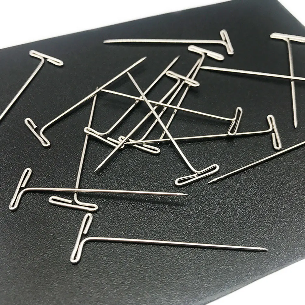 

50pcs T-Pins Set Metal Smooth Durable Corrosion Resistant For Styling Tailors Crafts Blocking Knitting With Storage Box