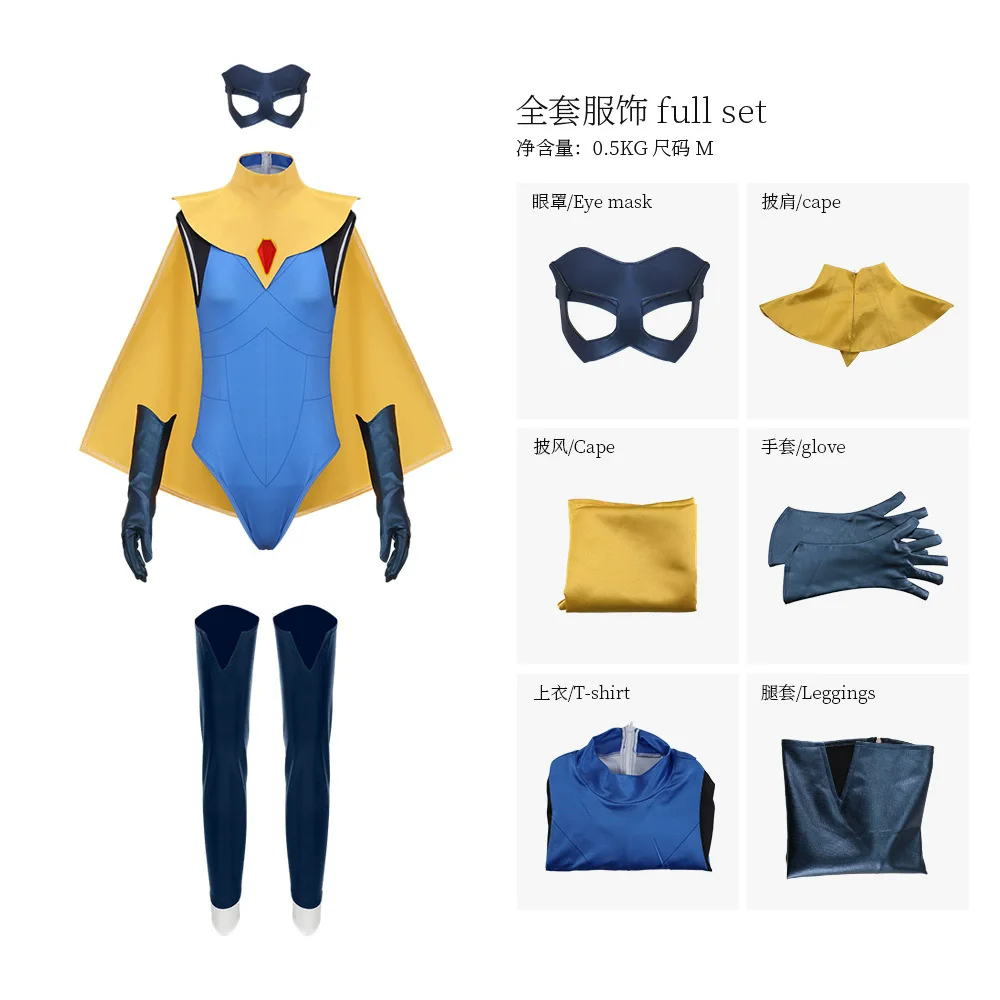 Blonde Blazer Cosplay Women Fantasy Costume Game Dispatched Cloak Jumpsuit Eyemask Gloves Set for Halloween Carnival Party Suit view 2
