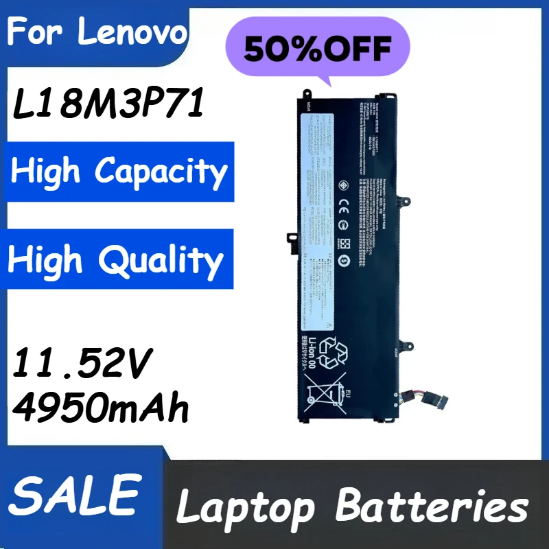 

11,52 В 4950 мАч L18M3P71 для Lenovo ThinkPad T590 P53S T15 P15s серии 1-го поколения SB10K97650 SB10K97649 Аккумулятор для ноутбука