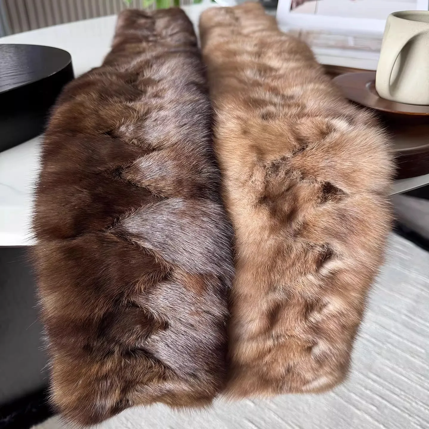 New Russian Sable Scarf Fashion Women Real Sable Fur Scarf Style Lady Warm Soft Natural Mink Fur Shawl Wrap Neckerchief Scarves