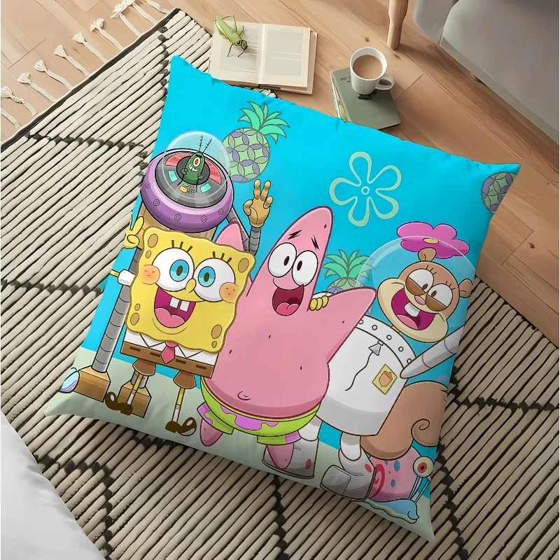 SpongeBob SquarePants PillowCase Anime Cartoon Cute Throw Cushion Cover Pillowslip ForLiving Room Sofa Home Decor Birthday Gifts