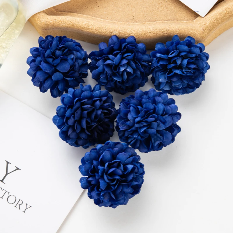 50 Stück künstliche Hortensien für Hochzeit, Garten, Heimdekoration, Weihnachtsfeier, DIY-Süßigkeitsschachtel, Sammelalbum, rosa Kugel, Chrysantheme – Detail 15