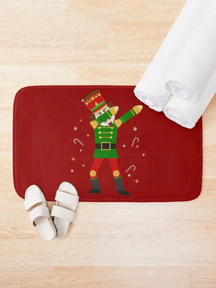 Nutcracker Dabbing Candy Canes Christmas Dab Funny Christmas Holiday Gift Bath Mat Kitchens Toilet Floor Mat