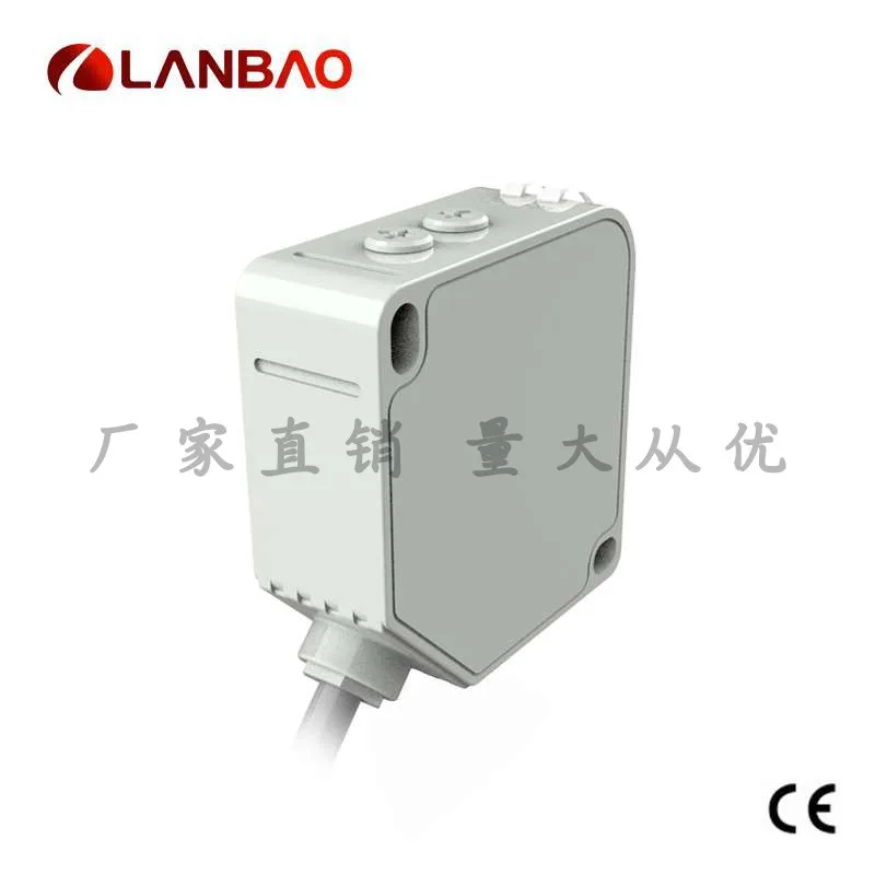 Lanbao PTE-TM60DFB photoelectric sensor square 60m non adjustable DC3/4 wire formed cable