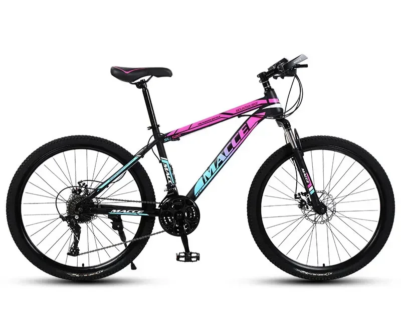 Popular 21/24/27 Speed Adult Mountain 24/26 Inch High Carbon Steel Frame Dual Disc Brakes Off-road Adult Mountain Bike