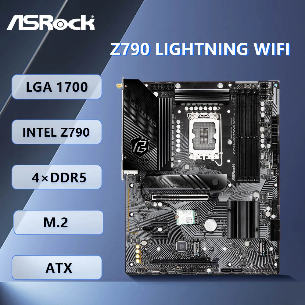ASRock Z790 Lightning WiFi Motherboards LGA1700 Intel Z790 DDR5 256GB 2.5G LAN WiFi 6E ATX Support I9-14900F I5-14600T I5-14400F