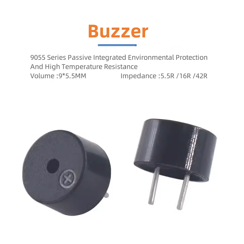 

2PCS/LOT 9055 Passive Integrated Buzzer 9*5.5MM Environmental Protection And High Temperature Resistance 5.5R/16R/42R AC Buzzer