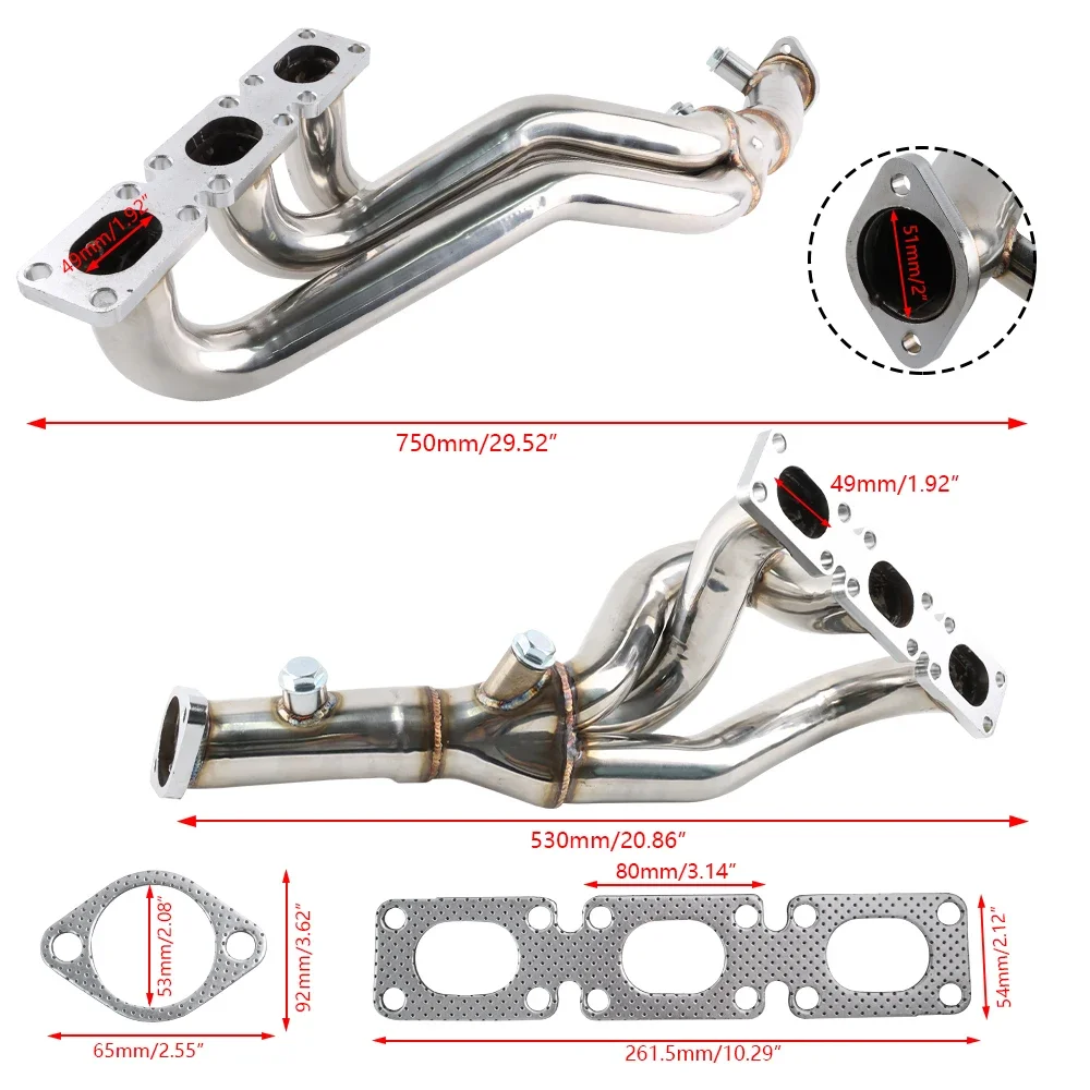 Stainless Steel Exhaust Manifold Header for BMW E46 1998-2006 323i 328i Z3-528I/M54 eh28535 E93 e94 m52 eh28538