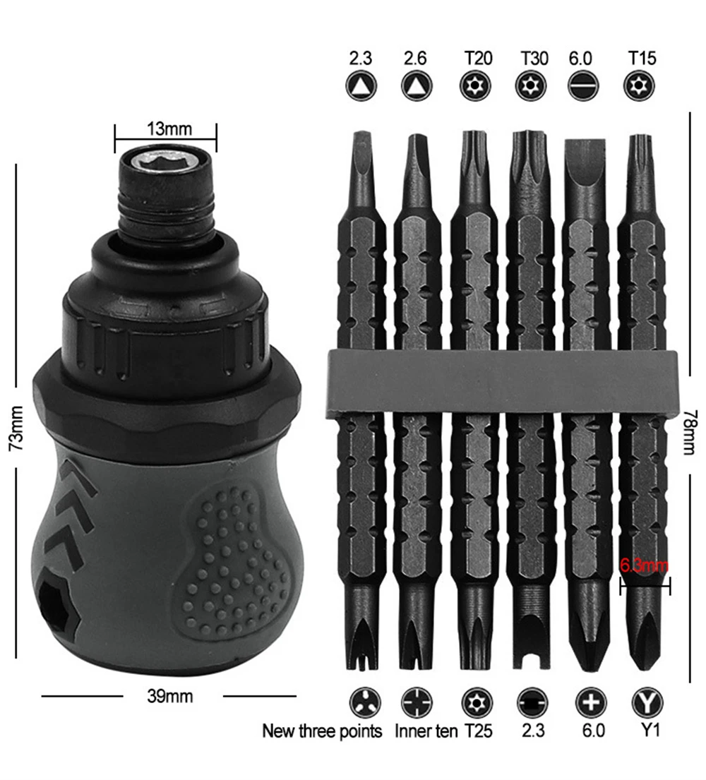 13 In 1 Triangle Screwdriver For Xiaomi Repair Special Shaped Magnetic Ratchet Screw Torx Key U-Type Household Tool Telescopic