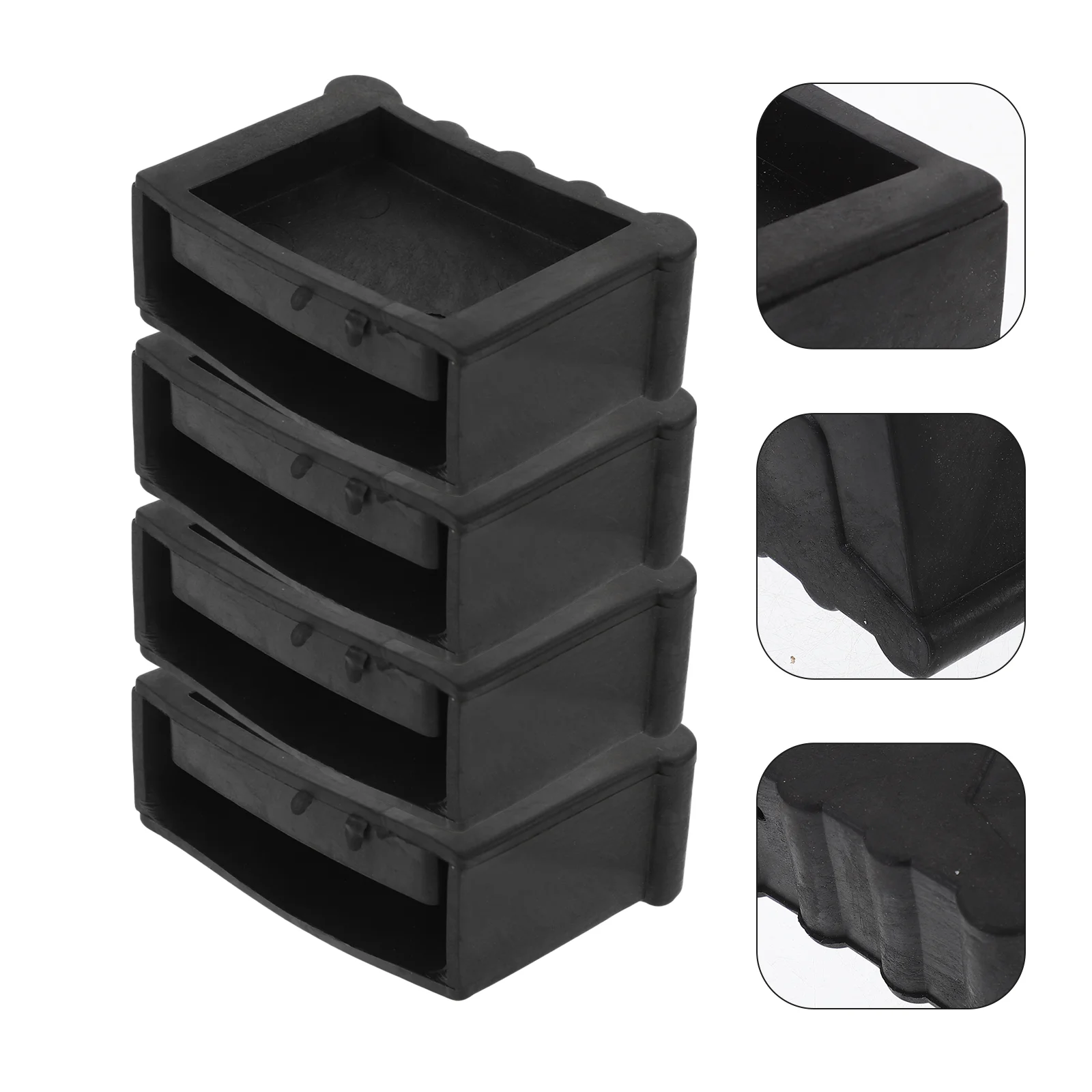 

4 Pcs Ladders for Home Foot Cover Parts Pad Rubber Boots Non-slip Pads Fence Feet Mat Black Extension Caps Leg Protector