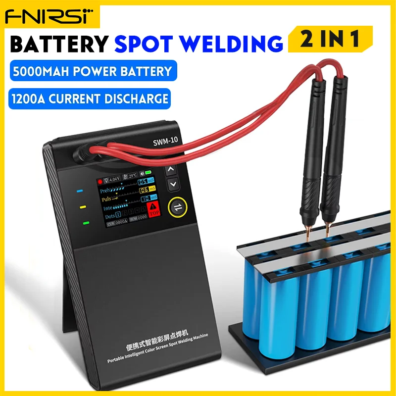 FNIRSI SWM-10 Welding Machine Portable Battery Spot Welding Adjustable MAX 0.25mm 5000mah 18650 Battery Nickel Sheet Iron Sheet