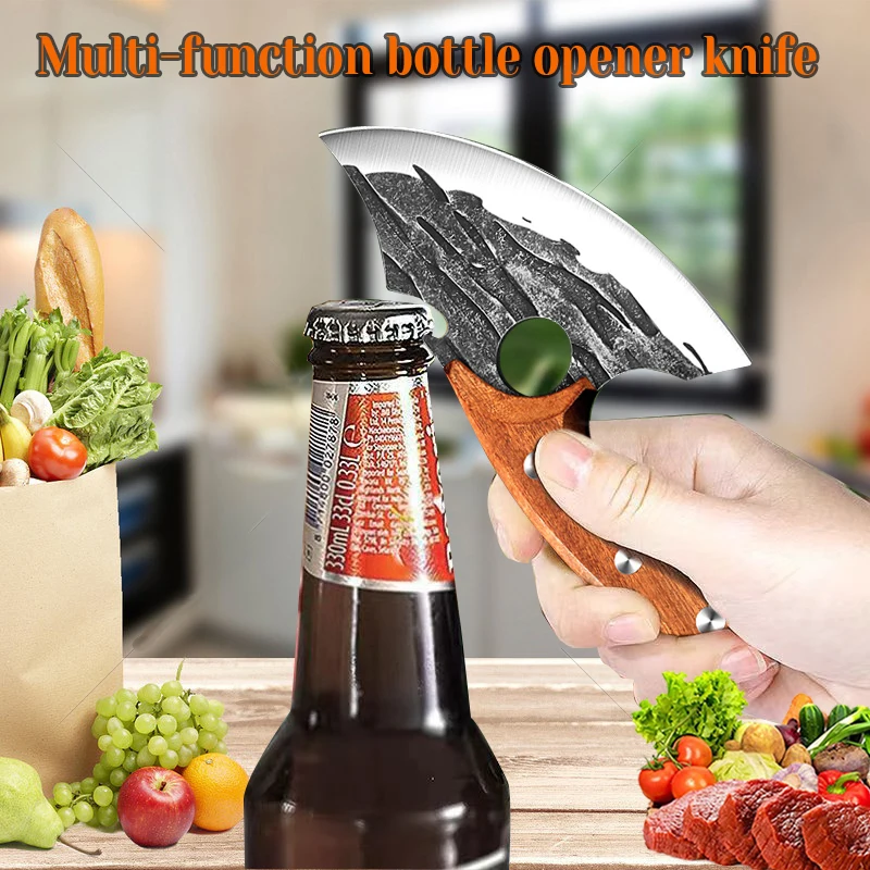 Stainless Steel Boning Knife Multifunctional Kitchen Knives with Bottle Opener Knife Handmade Forged Knife Kitchen Accessories