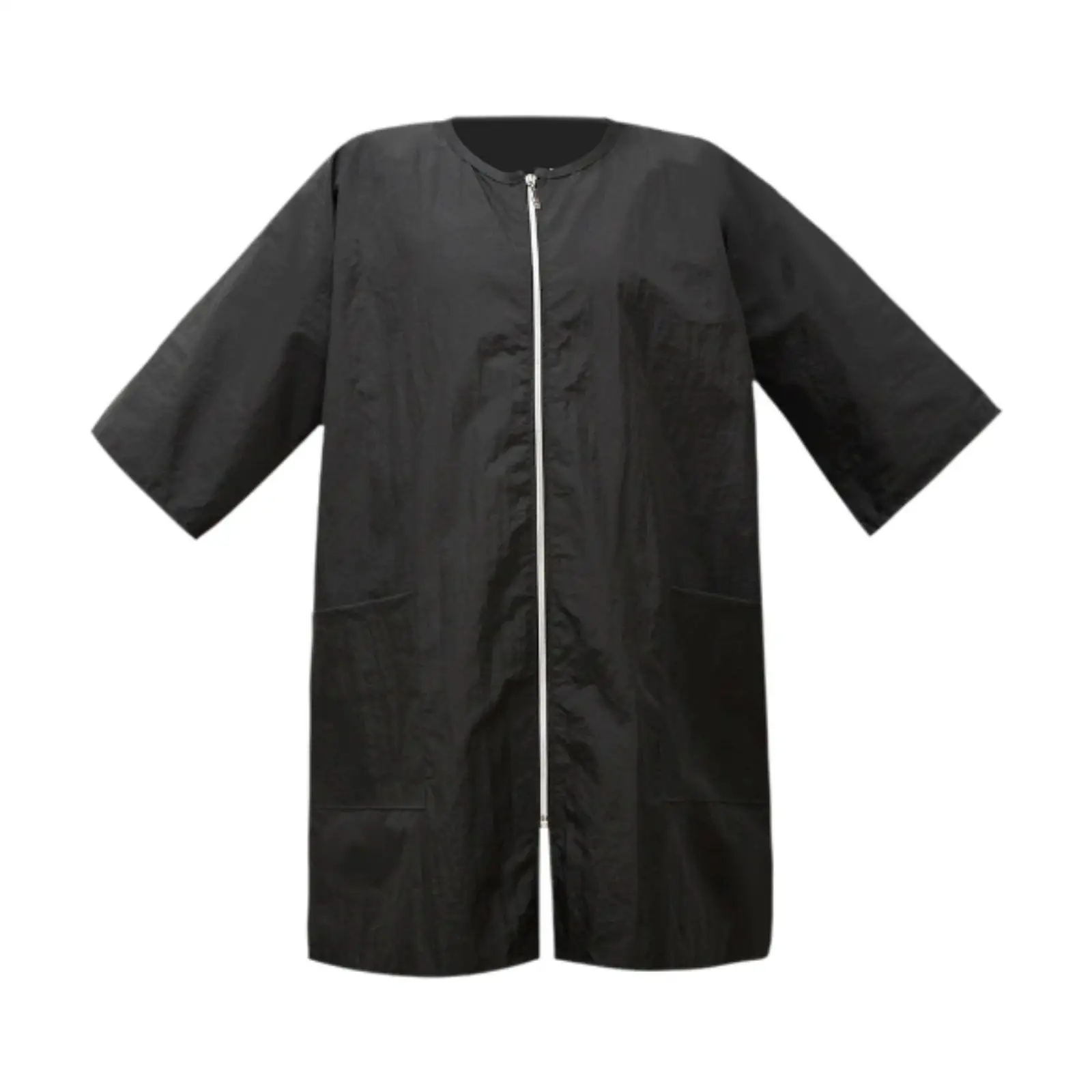 Waterproof Barber Apron with Zipper and Pockets for Hair Cutting Salon Smock Hairstylist Uniform Jacket for Pet Grooming Work