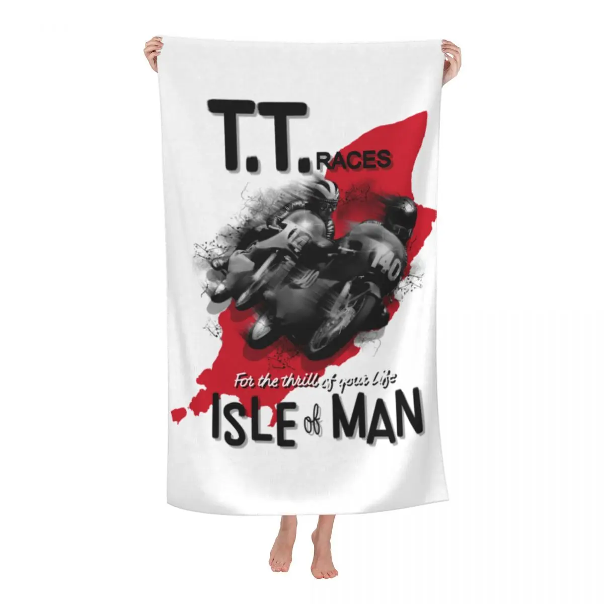 

Custom TT Motorcycle Beach Towel Isle Of Man Soft Linen Microfiber Pool Towels