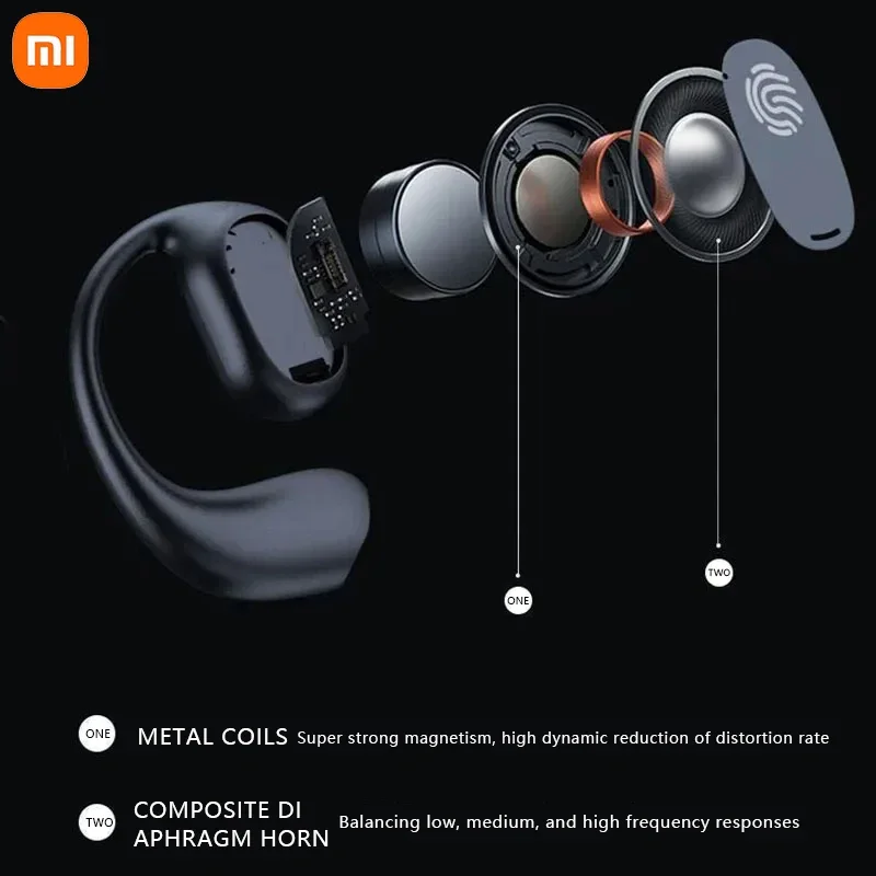 Xiaomi Bone Conduction Earphones 5.3 Bluetooth Wireless Sports Earbuds HiFi 9D Stereo Waterproof Touch Control Noise Reduction