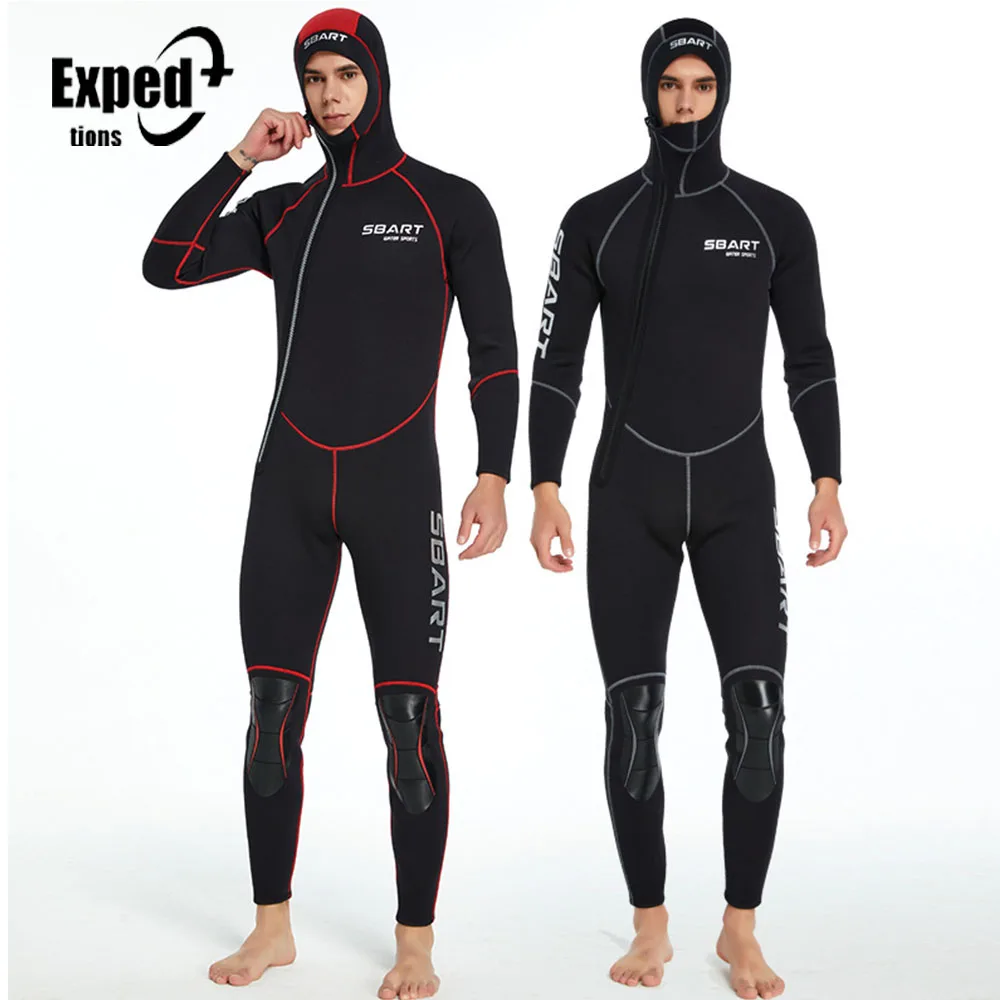 3mm Full Scuba Diving Suit Front Zipper Hoodie Snorkeling Surfing Kayaking Canoeing Cold Water Wet Suits Mens One-piece Wetsuit