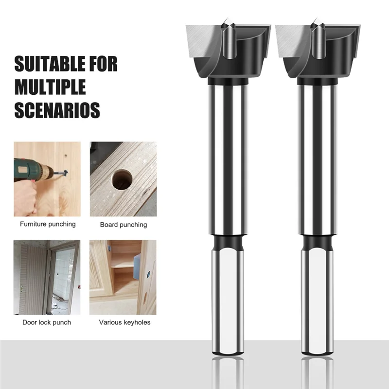 

ALIM-Triangular Shank Carbide Wood Drill Bits Wood Hole Opener Hinge Hole Opening Tool Flat Wing Drill