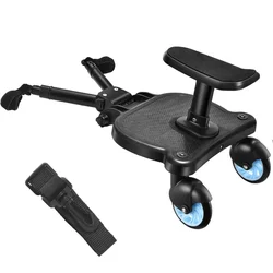 Universal Strollers Step Board Adapter with Seat Second Child Jogger Twins Scooter Baby Pram Hitchhiker Bumper
