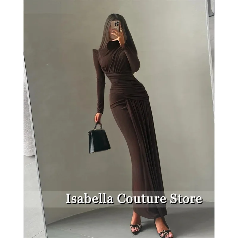 Zeemeermin O-hals Sexy Plooi Avondjurken Formele Partij Jassen voor Vrouwen Vloerlengte Elegante Prom Gown Aanpassen 2025