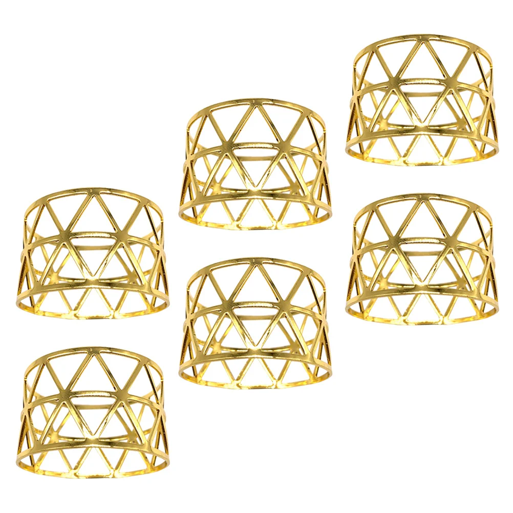 6 قطعة حلقة منديل مجوفة مشبك منديل معدني لتناول العشاء ديكور للطاولات لوازم الحفلات مأدبة الزفاف جمع الديكور #2