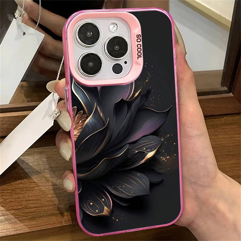 Матовый чехол с цветами для iPhone 15 14 13 12 11 Pro Max XS Max X XR 7 8 Plus 6S